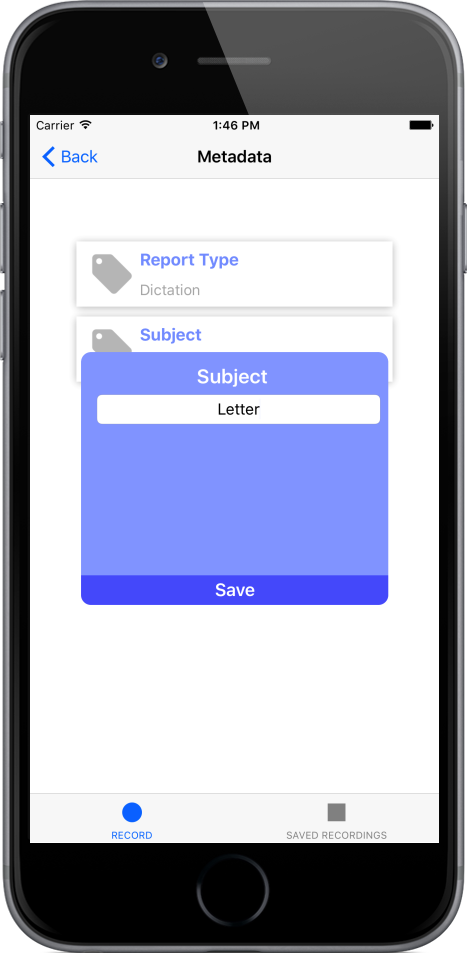 Speech Recorder - Metadata Selection